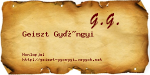 Geiszt Gyöngyi névjegykártya